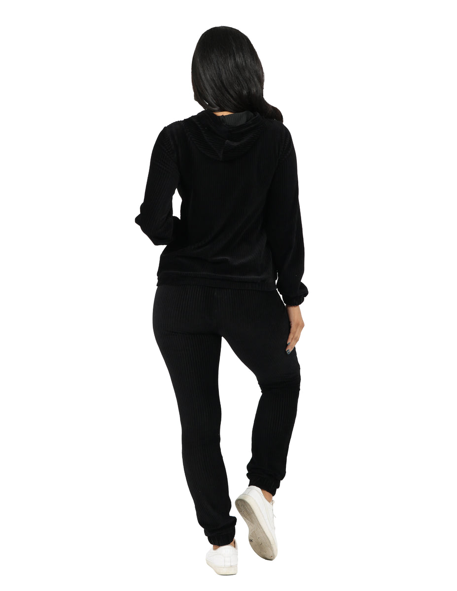 Active Rib Hoodie and Jogger Set Womens Matching Sets Shop