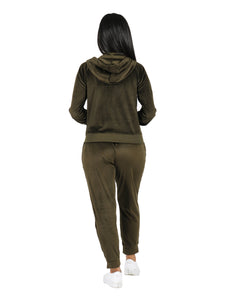 She's Verified Zip Hoodie Jacket and Jogger Velour Active Set