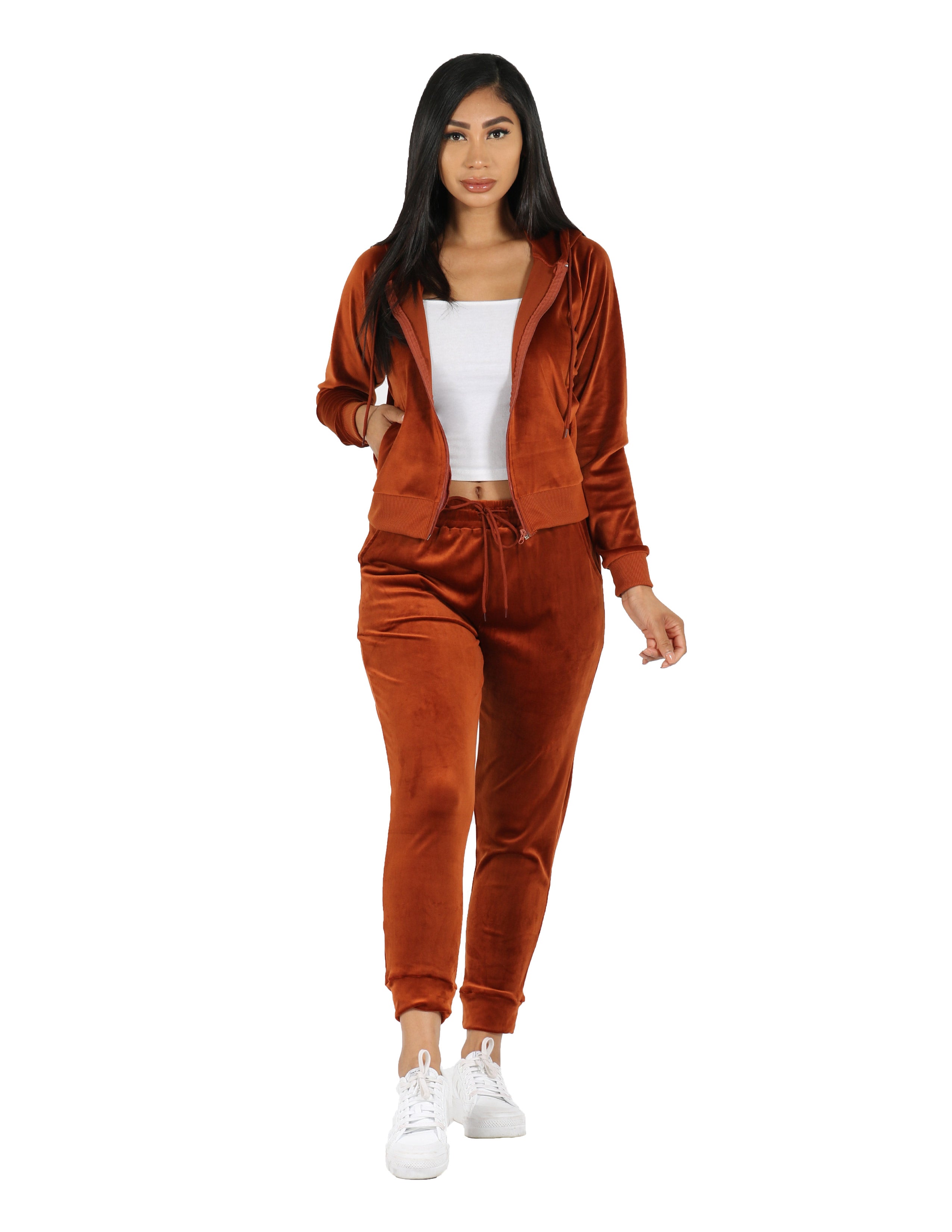 She's Verified Zip Hoodie Jacket and Jogger Velour Active Set