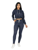 Load image into Gallery viewer, Active Denim Knit Hoodie and Jogger Set
