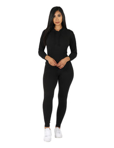 Active Yummy Wide Waist Band Hoodie and Legging Set