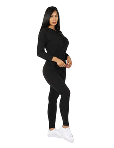 Active Yummy Wide Waist Band Hoodie and Legging Set