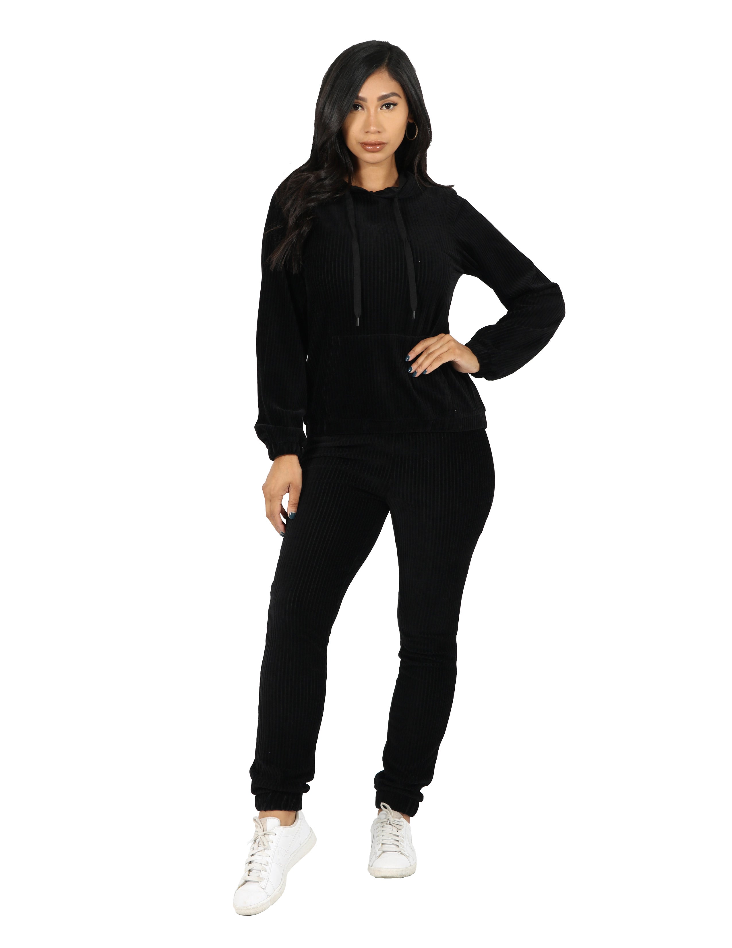 Active Rib Hoodie and Jogger Set