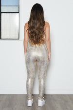Load image into Gallery viewer, Active Set Foil Snake Skin Tank Top and Leggings
