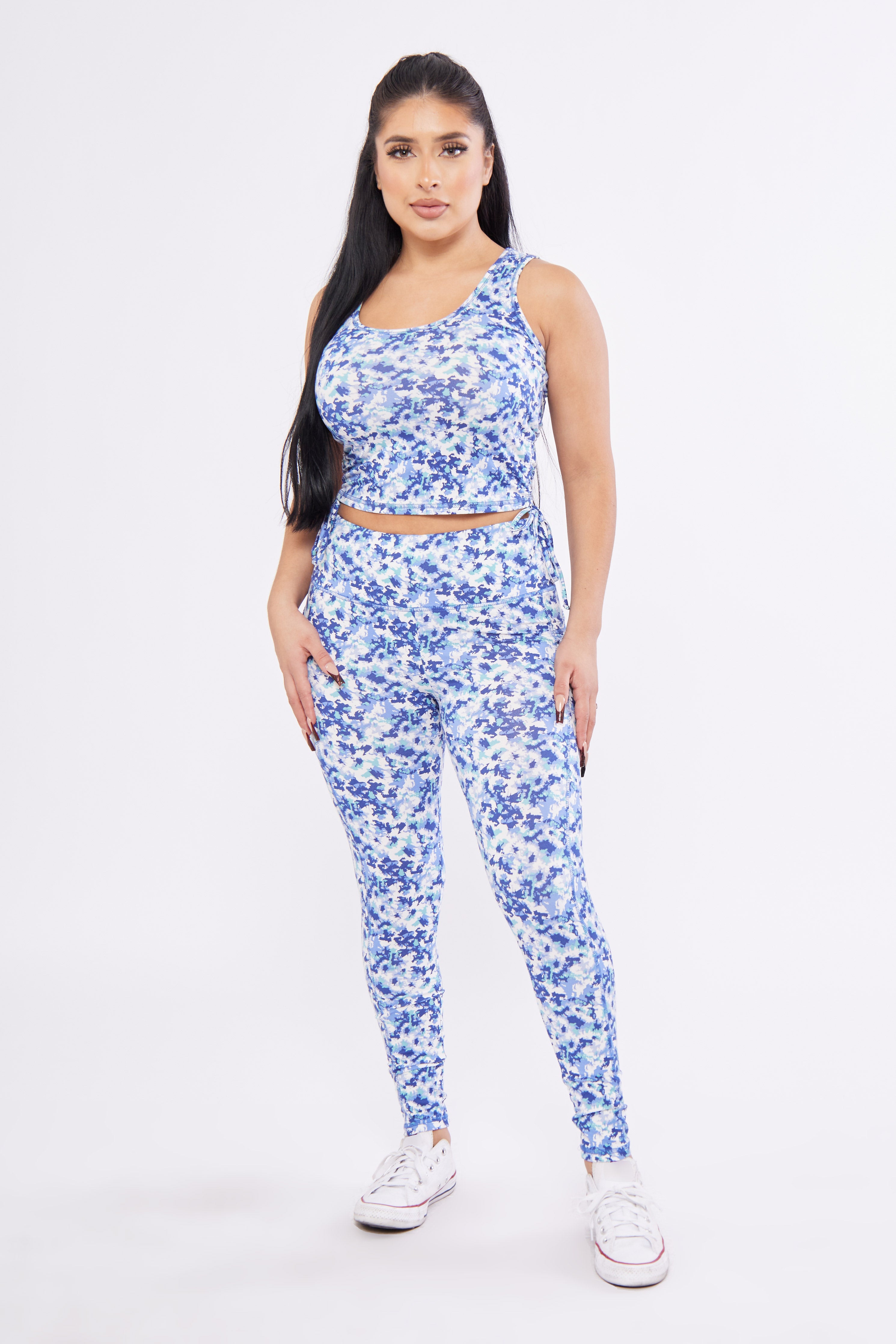 Ditsy Floral Printed Knit 2 PC Lounge Set