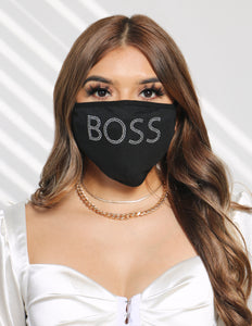 Bling Wording Boss Face Mask