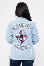 Load image into Gallery viewer, Voodoo Child - Distressed Denim Jacket
