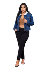 Load image into Gallery viewer, Classic Jacket with Sherpa Denim Mix
