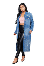 Load image into Gallery viewer, Denim Destructed Duster
