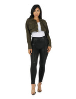 Load image into Gallery viewer, So Sassy Cropped Bellow Pocket Jacket
