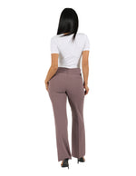 Load image into Gallery viewer,  Knit Crepe Wide Double Waistband Solid Trouser

