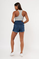 Load image into Gallery viewer, THE PINCH HI RISE DENIM SHORTS WITH DESTRUCTION
