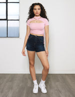 Load image into Gallery viewer, Western Pinch Cut-Off Denim Shorts
