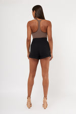 Load image into Gallery viewer, Pleat Front Knit Crepe Pull On  Cuffed Short
