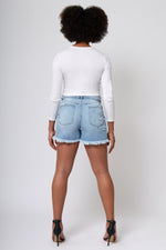 Load image into Gallery viewer, Perfect Stretch 90&#39;s Distressed Shorts
