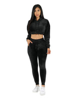 Load image into Gallery viewer, Velour Crop Top &amp; Jogger Set
