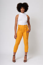 Load image into Gallery viewer, High Rise Self Buckle Knit Crepe Trousers
