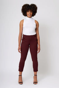 Pull-on Crop Knit Crepe Trousers