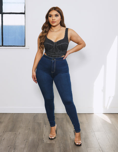Buy ZXN Clothing Women Plus Size Tummy Tucker High Waist Stretchable Denim  Scratch Jegging Jeans at Amazon.in