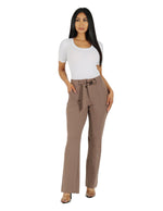 Load image into Gallery viewer, Knit Crepe High Rise Wide Leg Pant with Patch Pocket and Belt
