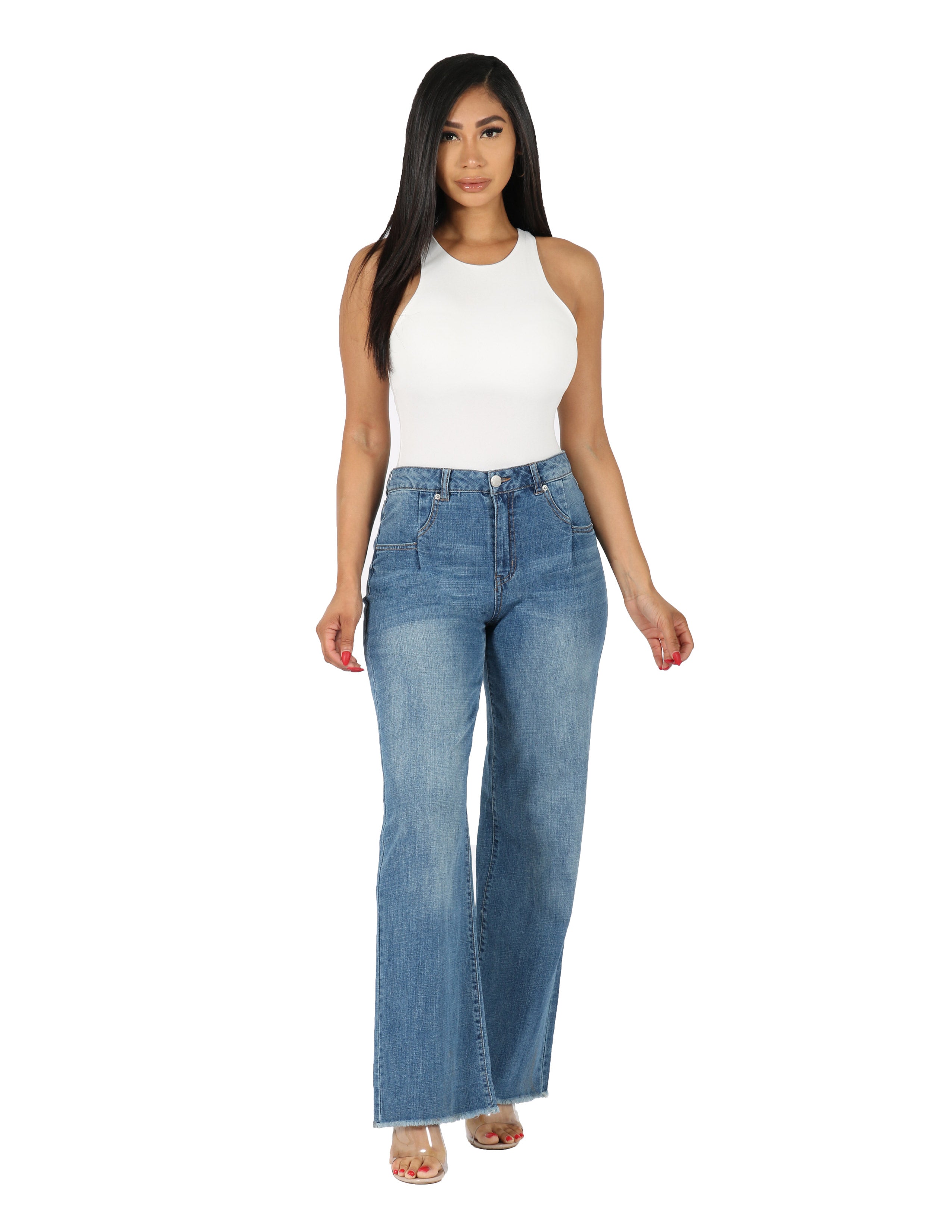 Reconstructed Wide Leg Pant