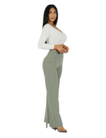 Load image into Gallery viewer, So Chic Knit Crepe 4 Hole Buttons High Rise Wide Leg Pant
