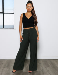 High Rise Wide Leg Pleated Pant
